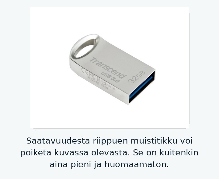 WindowsElmeri toimitetaan pienellä USB-muistitikulla